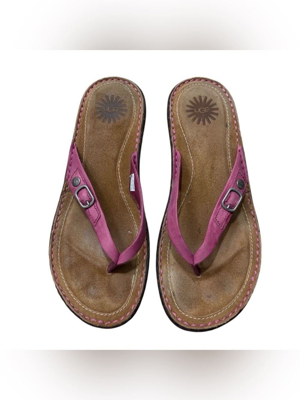 UGG Kamiko Pink Thong Buckle Sandals Size 7